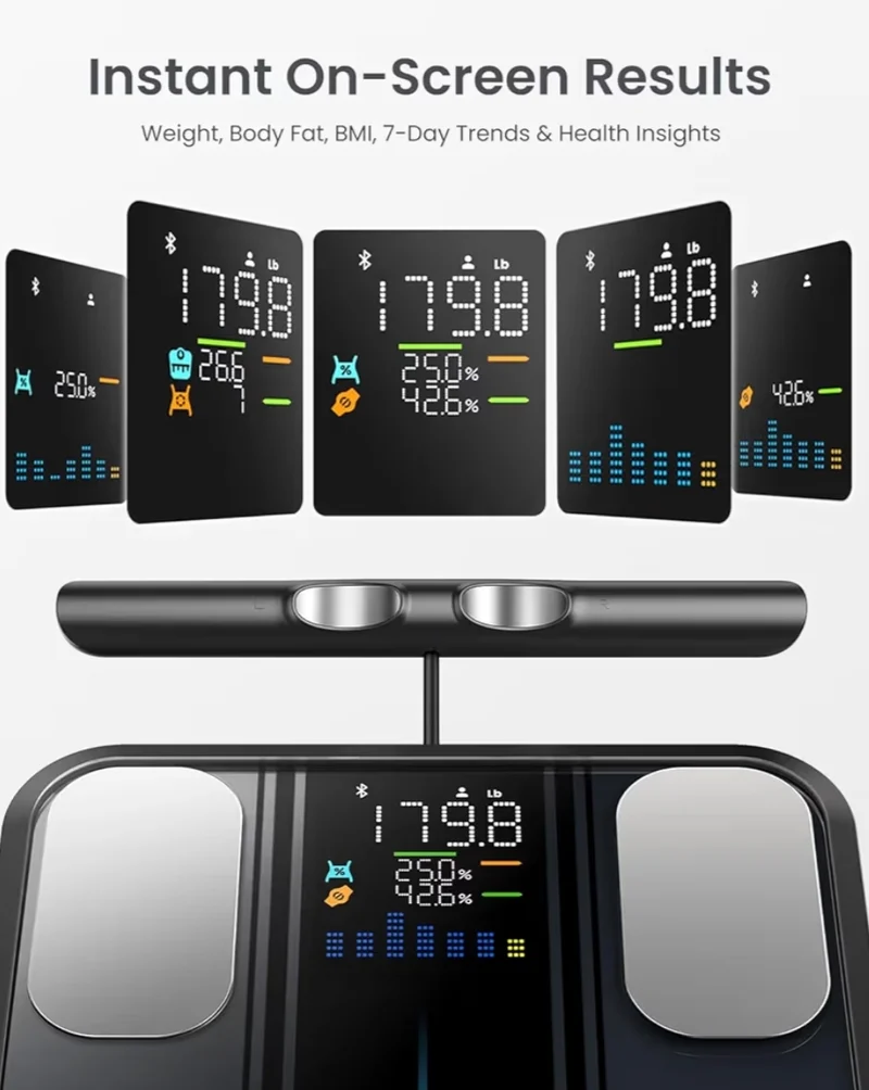 Bundle Smart Scale w/ 8 Electrodes Larger Platform & Digital Food Scale with Nutritional Calculator