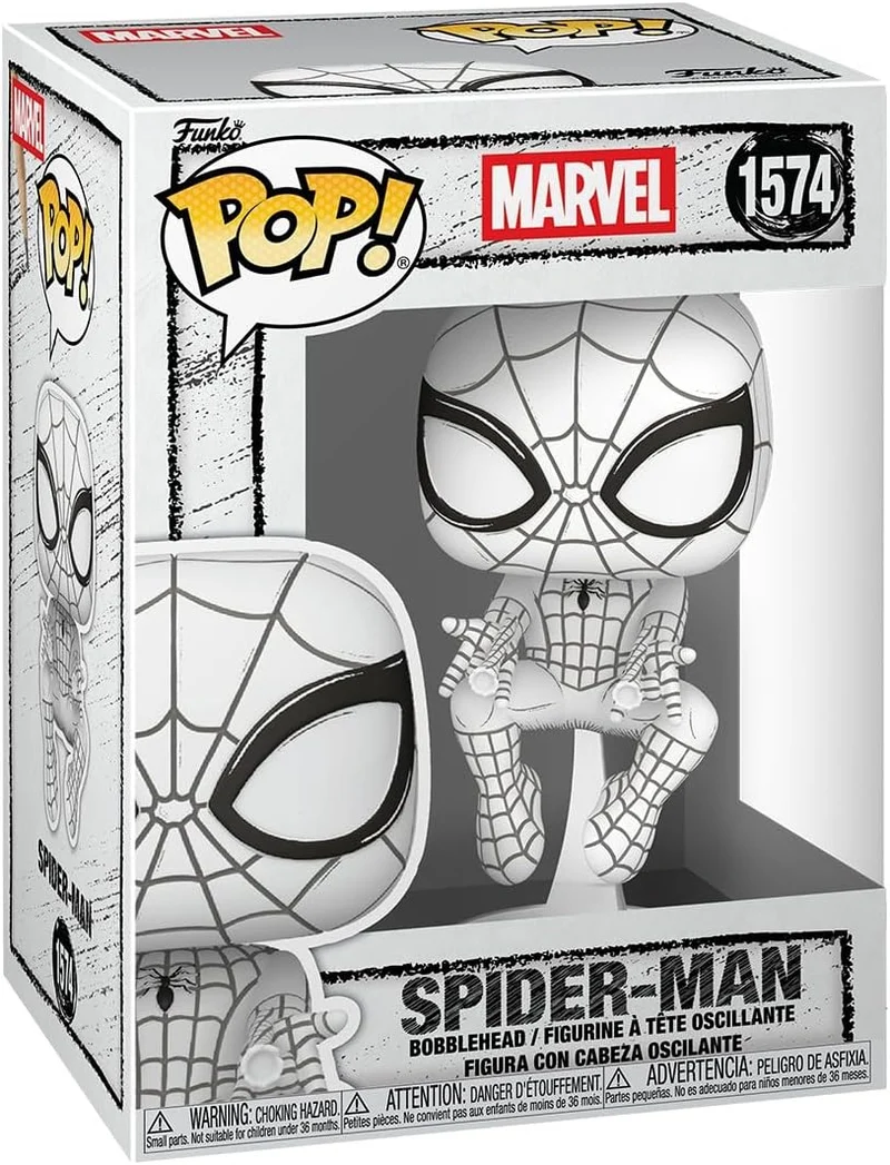 Funko Pop! Marvel: Marvel Sketched - Spider-Man - Collectable Vinyl Figure - Gift Idea - Official Merchandise - Toys for Kids & Adults - Comic Fans - Model Figure for Collectors and Display