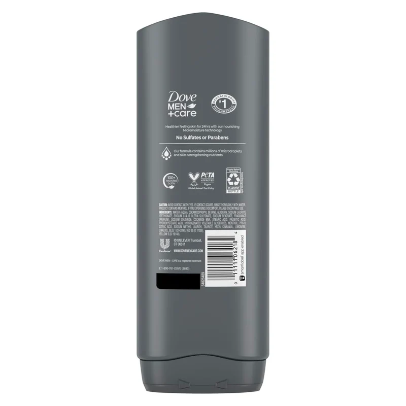 DOVE Men + Care Body Wash and Face for Fresh, Healthy-Feeling Skin Extra Fresh Cleanser - 13.5 oz (Pack of 2)