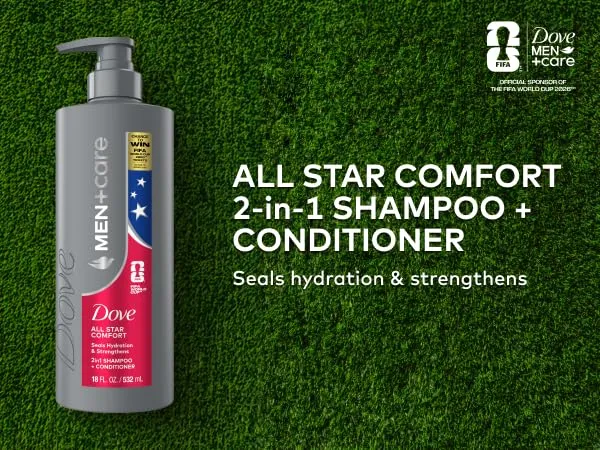 DOVE MEN + CARE Hair Care All Star Comfort to Seal Hydration & Strengthen Hair, 18 Fl oz (2 CT)