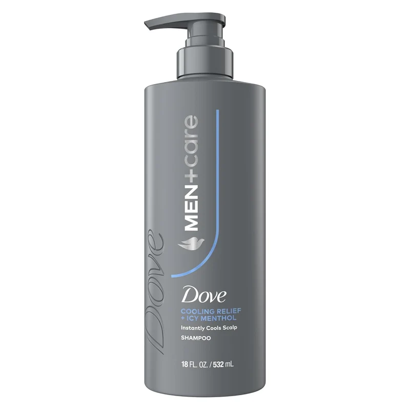 Dove Men+Care Shampoo Cooling Relief for Instantly Cools Scalp, with Icy Menthol, 18 FL OZ (2 CT)