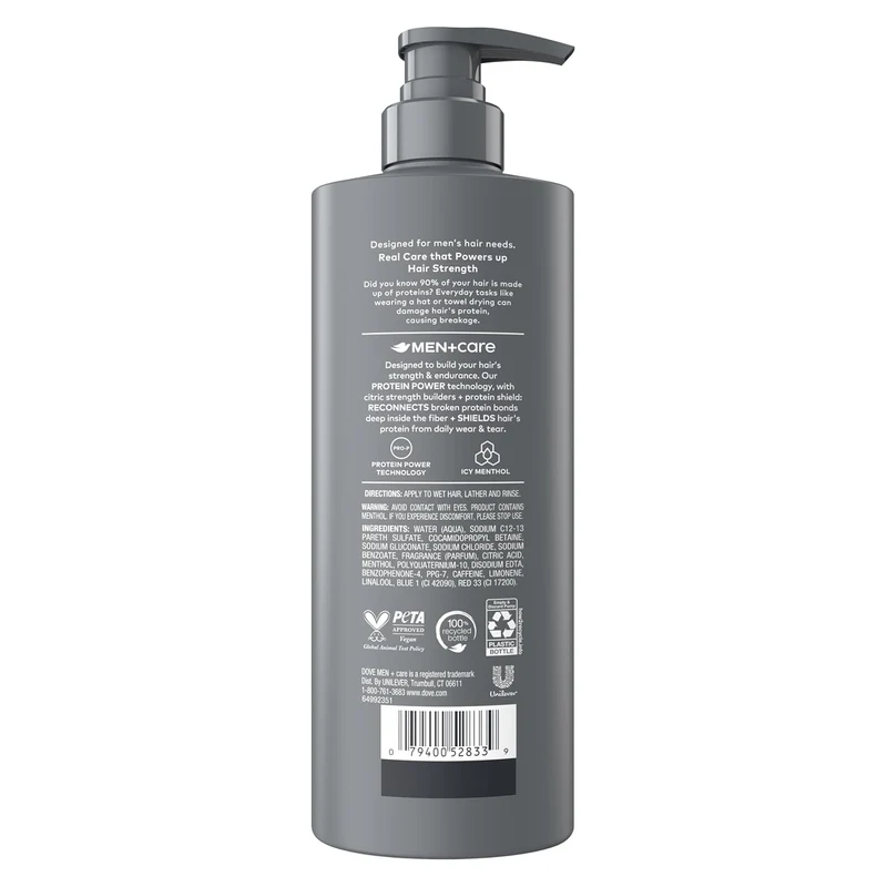 Dove Men+Care Shampoo Cooling Relief for Instantly Cools Scalp, with Icy Menthol, 18 FL OZ (2 CT)