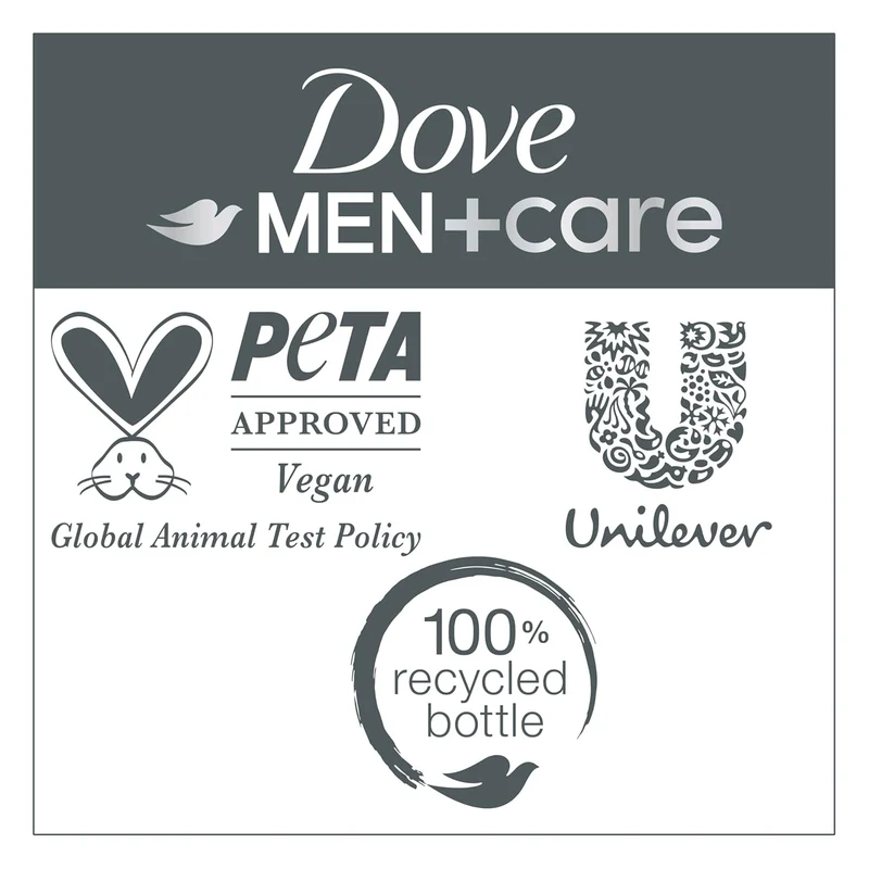 DOVE MEN + CARE Shampoo Fresh + Clean for Hair Refreshing & Strengthening, w/ Menthol, 28 fl oz. (2 CT)