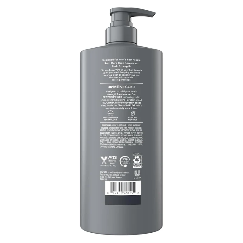 DOVE MEN + CARE Shampoo Thick & Strong, Builds Hair Strength, w/ Calcium 28 Fl oz - (2 CT)