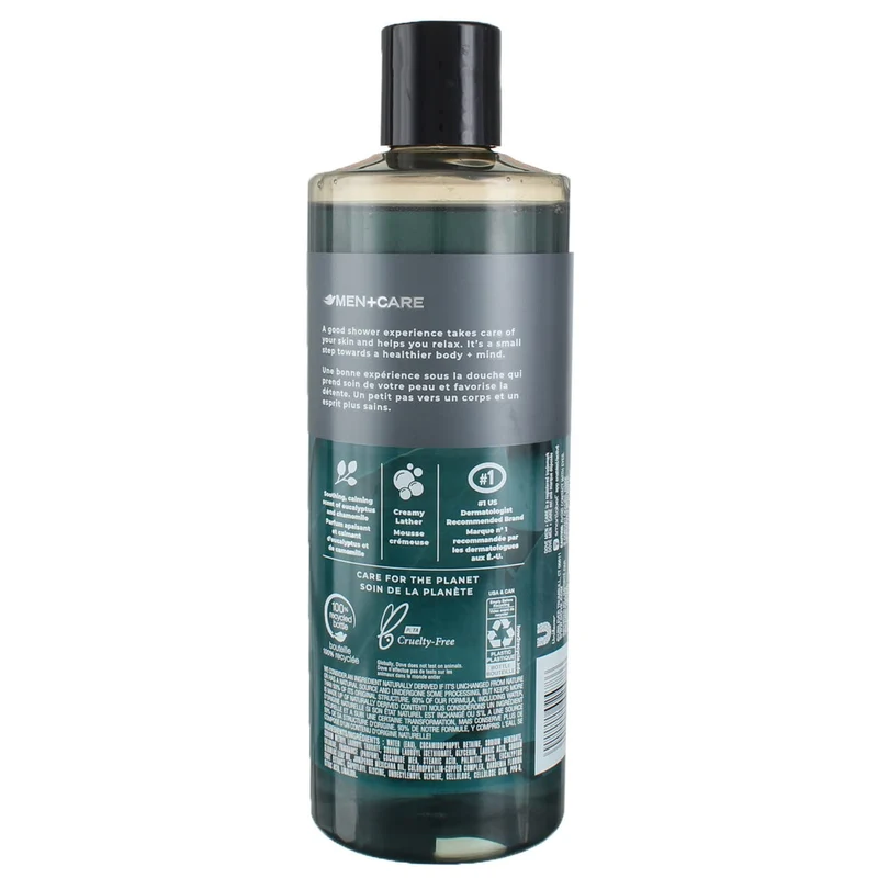 DOVE MEN + CARE Body Wash Eucalyptus + Cedar Oil to Rebuild Skin in the Shower w/ Plant-Based - 18 oz (Pack of 2)