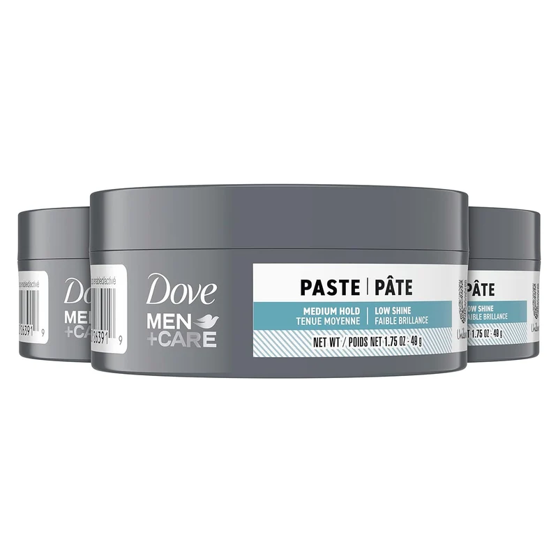 DOVE MEN + CARE Styling Aid 3 count Sculpting Hair Paste for a Medium Hold Styling w/ A Matte Finish - 1.75 oz (Pack of 3)