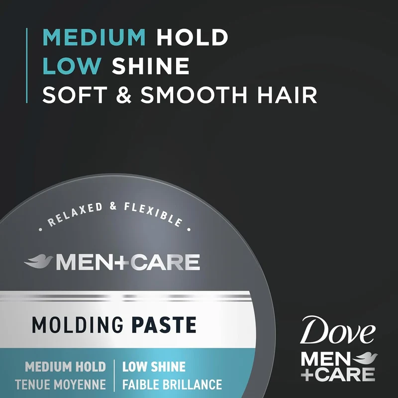 DOVE MEN + CARE Styling Aid 3 count Sculpting Hair Paste for a Medium Hold Styling w/ A Matte Finish - 1.75 oz (Pack of 3)