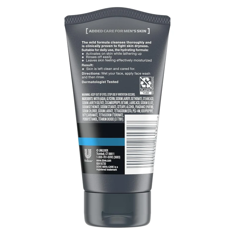 DOVE MEN + CARE Face Wash Hydrate Plus - 5 Fl Oz (Pack of 2)