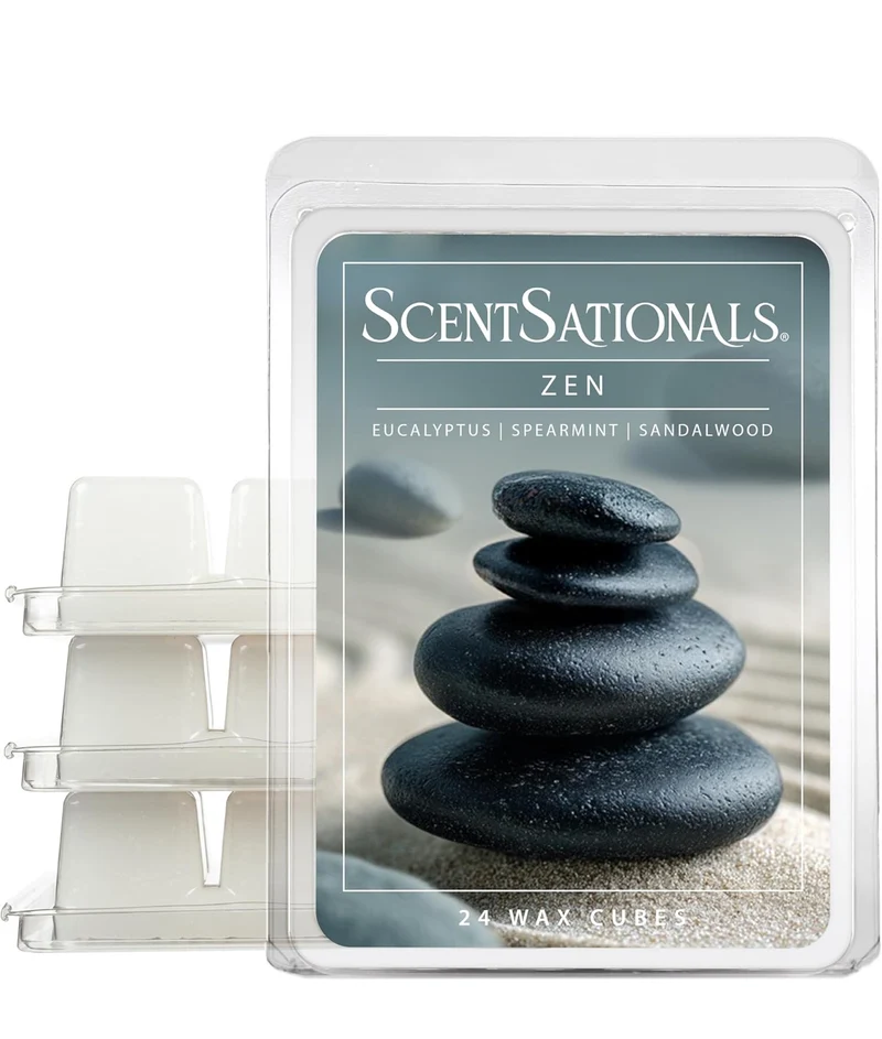 Scentsationals Wax Melts, Wax Cubes Strong Scent -Zen - Long Lasting Scented Melts for Warmer, 10oz (24-Cubes)