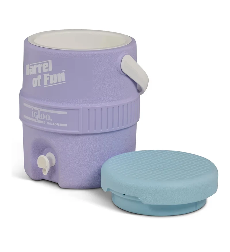 Igloo Retro 2-Gallon Party Water Jug Cooler – Durable & Insulated - (Lilac Breeze)