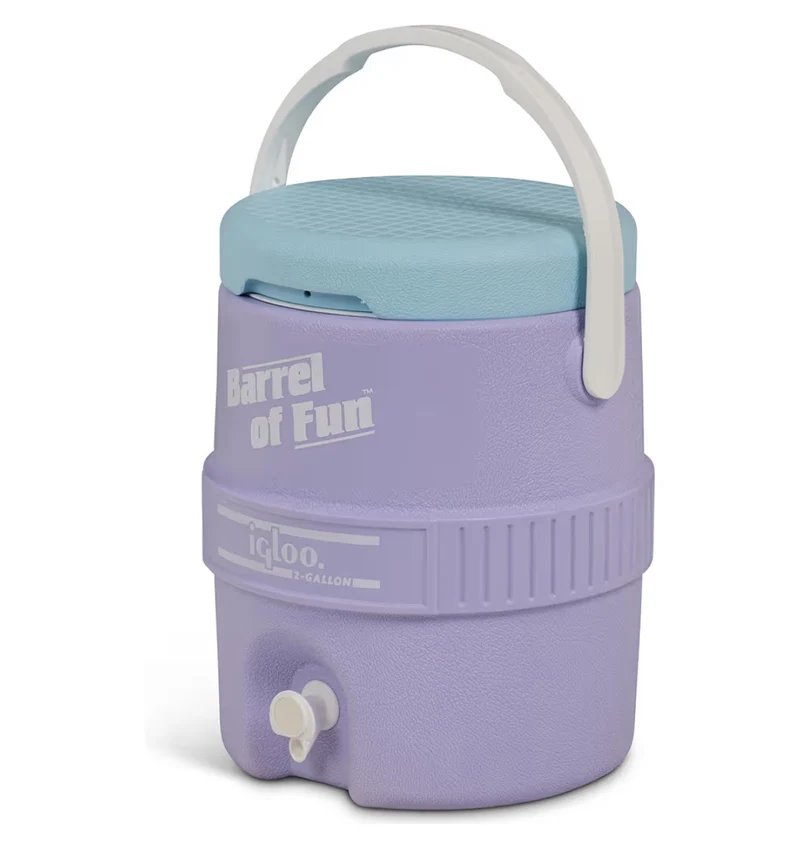 Igloo Retro 2-Gallon Party Water Jug Cooler – Durable & Insulated - (Lilac Breeze)