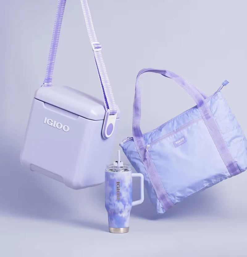 Igloo Tag Along Too Hard-Shell Insulated Cooler Portable Picnic Outdoor - (Lilac)