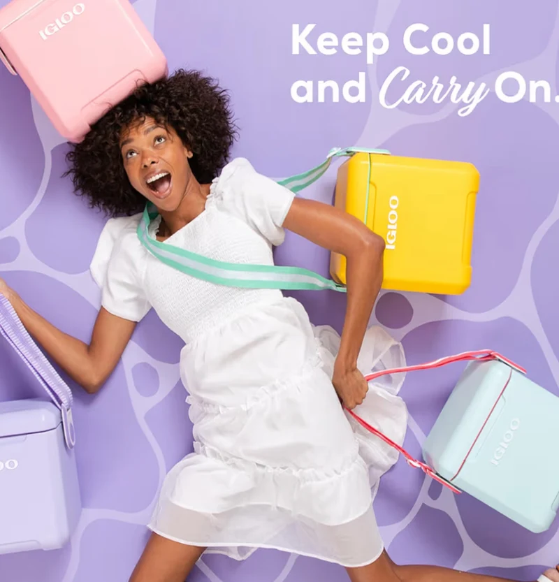 Igloo Tag Along Too Hard-Shell Insulated Cooler Portable Picnic Outdoor - (Lilac)