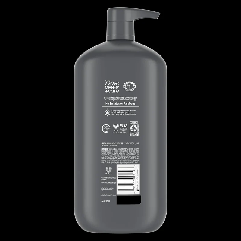 Dove Men Body and Face Wash w/ Wild Mint Oil with 24-Hour Nourishing Micromoisture - 30 oz (3CT)