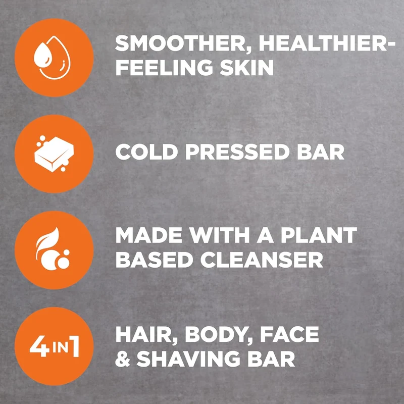 Dove Men Cleansing Bar Soap - Blood Orange + Sea Salt - 4 in 1 w/ Plant-Based Cleanser and Natural Oils 5oz (Pack of 4)