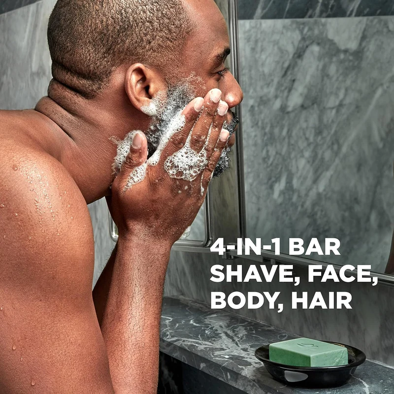 DOVE MEN Plant-Powered Natural Essential Oil 4-in-1 Bar Soap for Men's Body, Hair, Face and Shave (4PK)