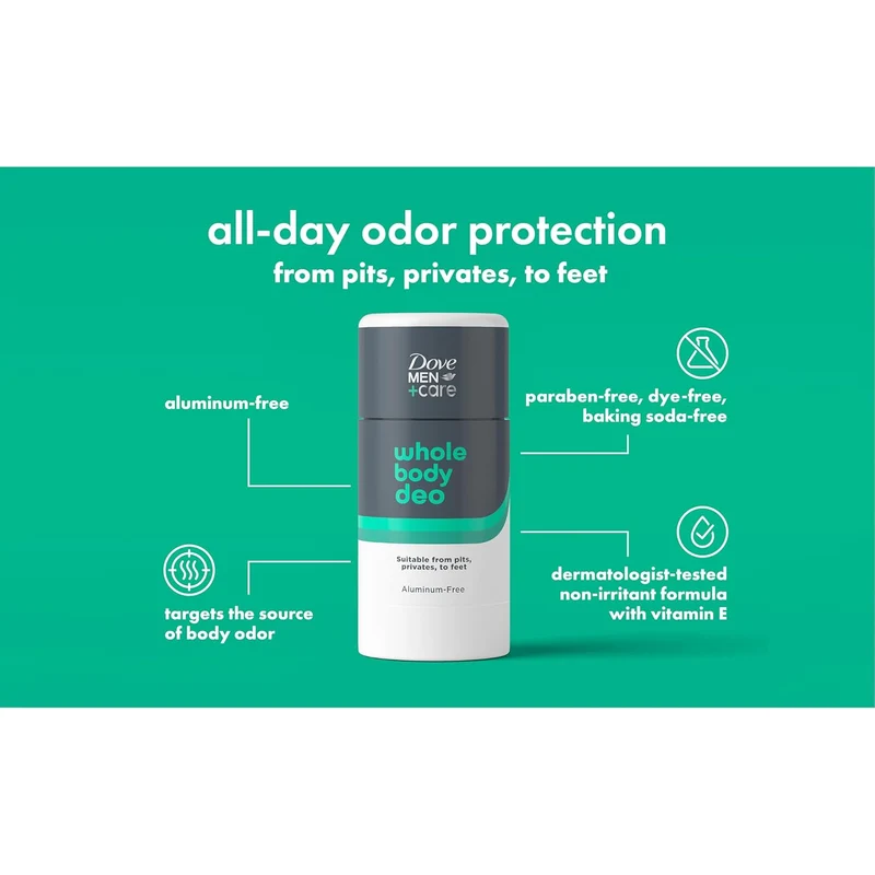 DOVE MEN Whole Body Deo Aluminum-Free Deodorant Stick Aloe + Bamboo (2.6 oz - 2PK)