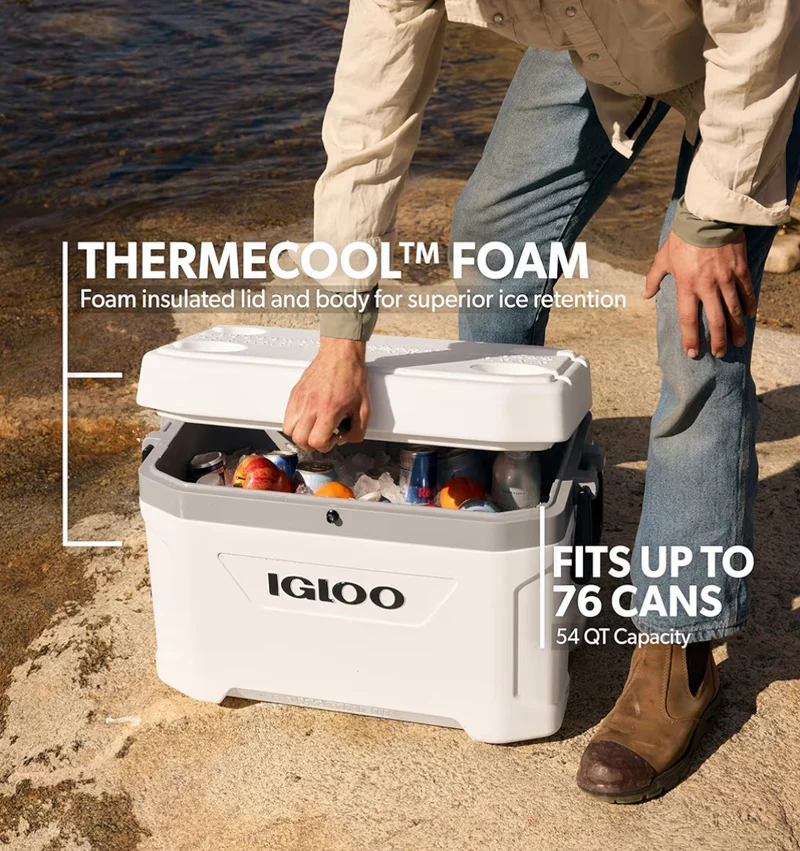 Igloo Marine Insulated Hard Shell Ice Chest Cooler - Great for Outdoors & Travel