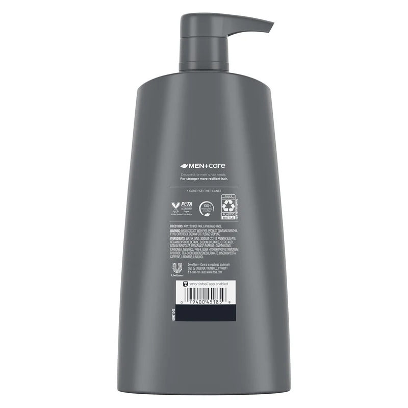 DOVE MEN CARE 2-in-1 Shampoo and Conditioner - Fresh and Clean Nourishes and Invigorates Helps Strengthen Hair 25.4 oz (4ct)