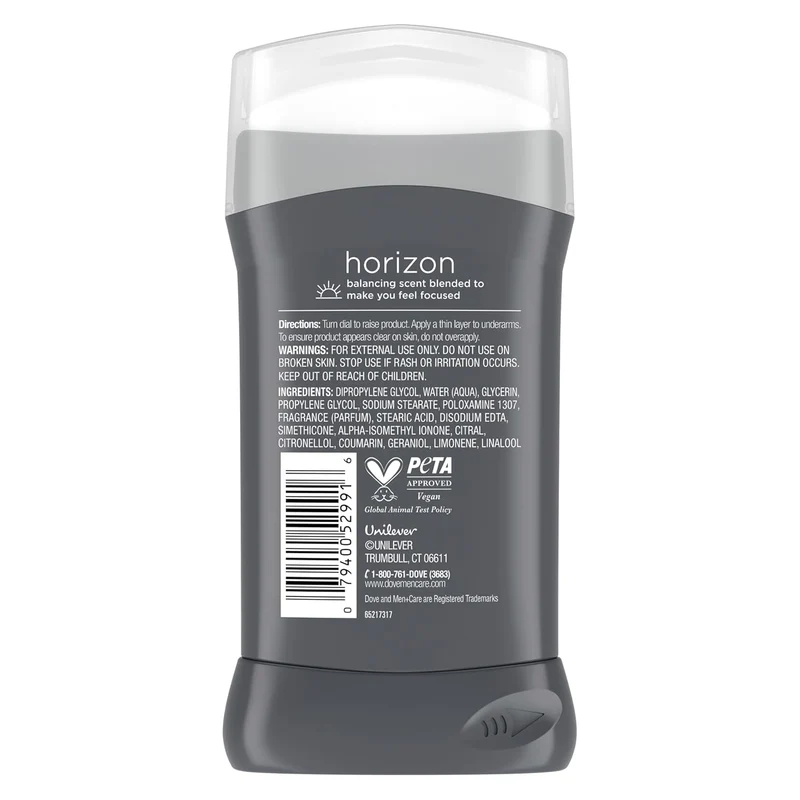 Dove Men Care Aluminum‑Free Deodorant Stick for Men - Vanilla Bean & Sandal Wood Mood Boosting Scent, 72HR Odor Protection (2PK)