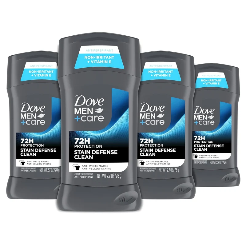 Dove Men Care Deodorant Stick Defense Clean for Men, Anti-white Marks & Anti-yellow Stains 72-hour Sweat and Odor Protection