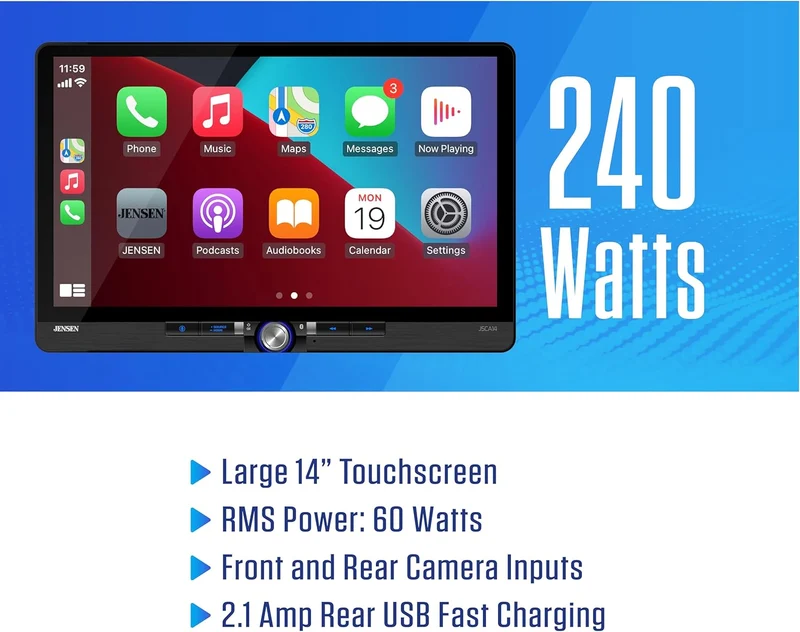 Single & Double DIN 14" Apple CarPlay Android Auto Wired or Wireless Car Stereo | SiriusXM Ready Bluetooth Front & Rear Camera Inputs