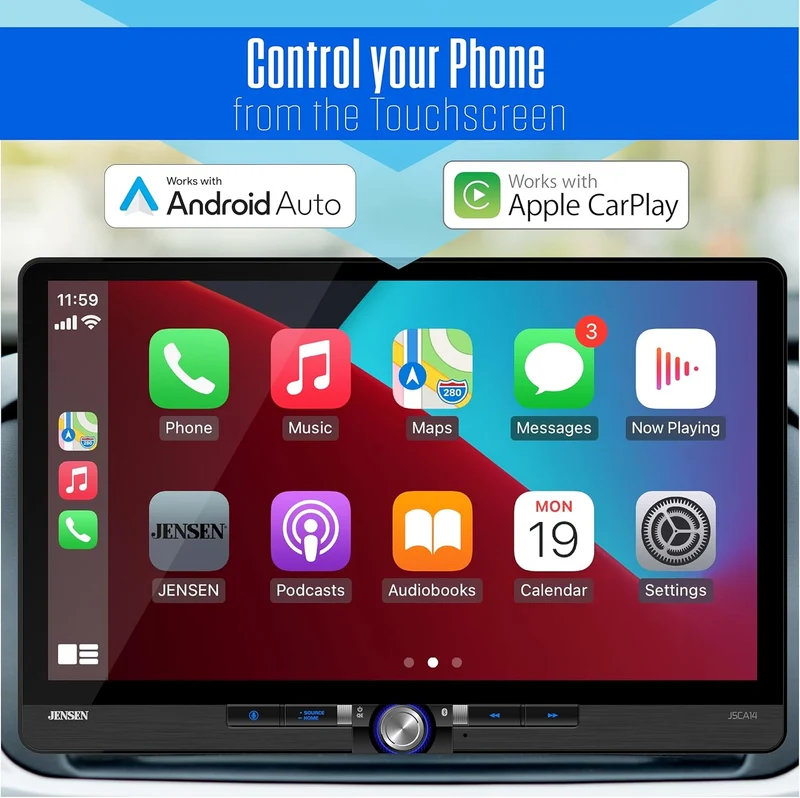 Single & Double DIN 14" Apple CarPlay Android Auto Wired or Wireless Car Stereo | SiriusXM Ready Bluetooth Front & Rear Camera Inputs