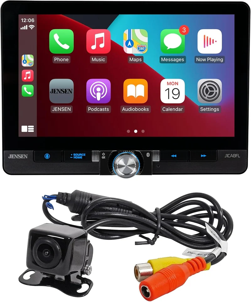 8" Single / Double DIN Apple CarPlay Android Auto Wired or Wireless Touchscreen Car Stereo Radio Bluetooth | USB Charge | Backup Camera Included