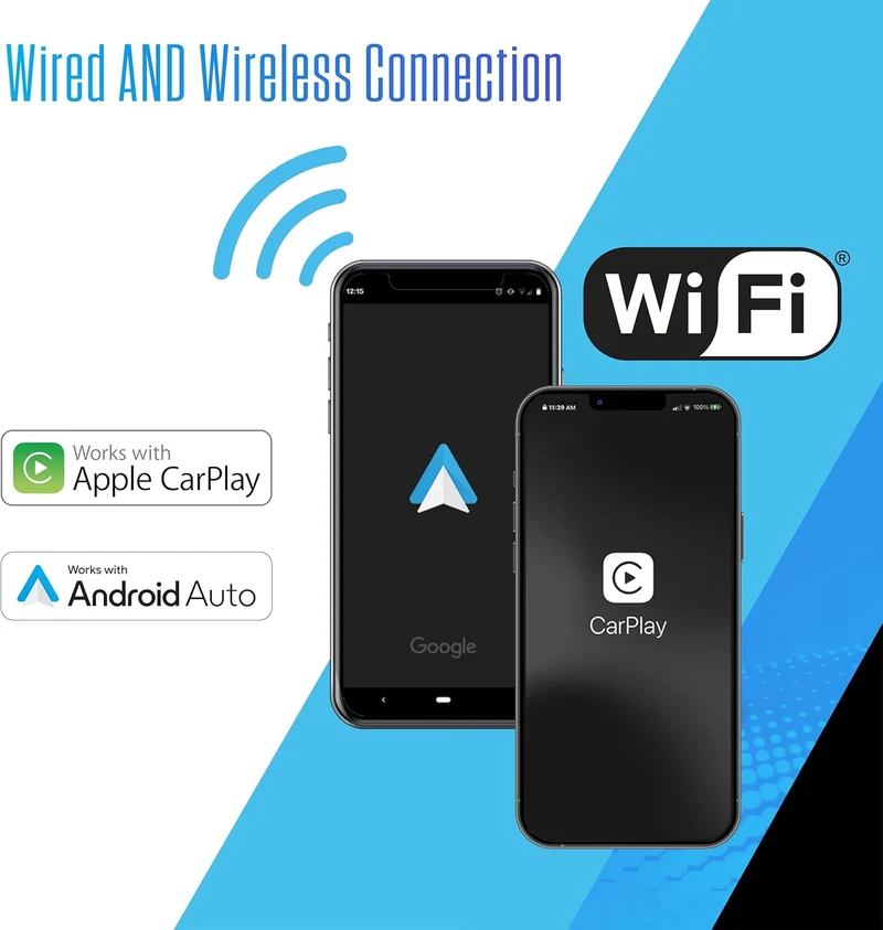 8" Single / Double DIN Apple CarPlay Android Auto Wired or Wireless Touchscreen Car Stereo Radio Bluetooth,Front and Rear Camera Inputs