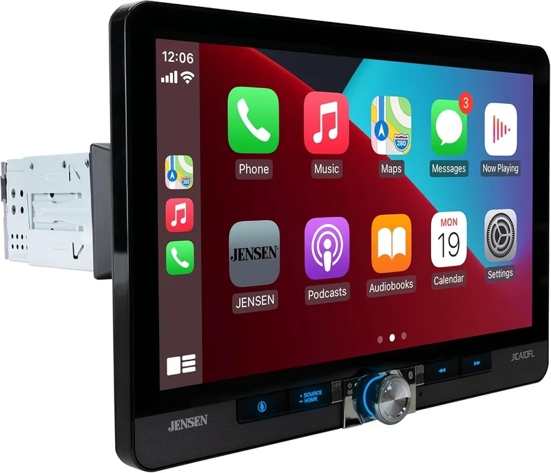 10.1" Single / Double DIN Apple CarPlay Android Auto Wired or Wireless Touchscreen Car Stereo Radio Bluetooth, Front & Rear Camera Inputs