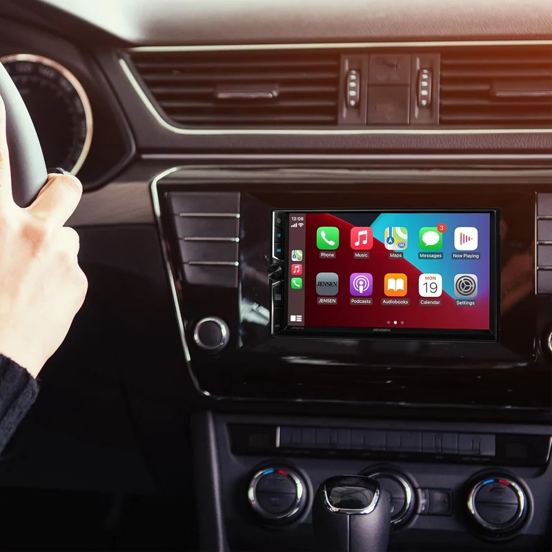 Double DIN 7" Apple CarPlay Android Auto Wired or Wireless Touchscreen Car Stereo Radio Bluetooth Backup Camera Included USB Playback & Charge