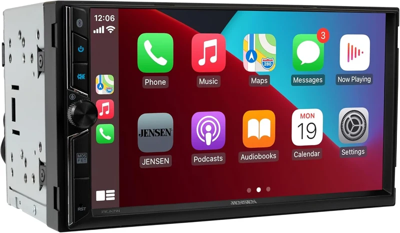 Double DIN 7" Apple CarPlay Android Auto Wired or Wireless Touchscreen Car Stereo Radio Bluetooth Backup Camera Input