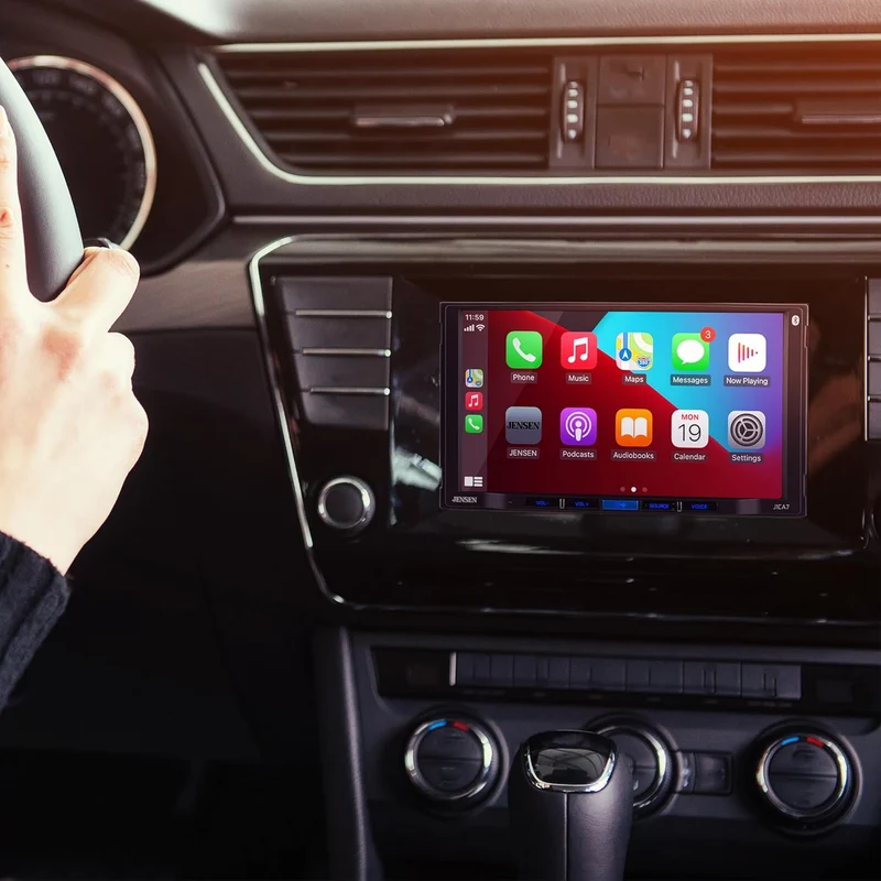 Double DIN 7" Apple CarPlay Android Auto Touchscreen Car Stereo Radio Bluetooth Hands Free Calling & Music Streaming Backup Camera Included