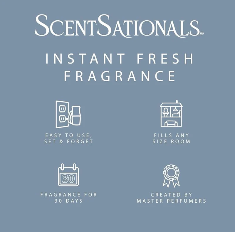 ScentSationals Cinnamon Buns Fragrance Oil Plug In Air Freshener Refills 3-Pack - Works w/ Scentsationals Wall Plugs - Packaging May Vary