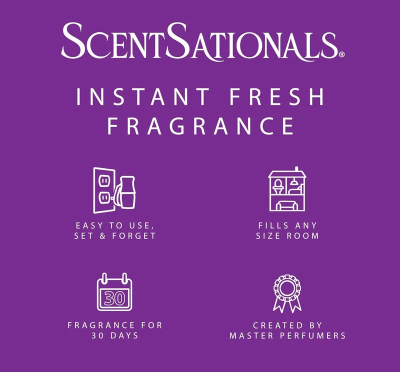 ScentSationals Magic Spell Fragrance Oil Plug In Air Freshener Refills 3-Pack - Works w/ Scentsationals Wall Plugs - Packaging May Vary