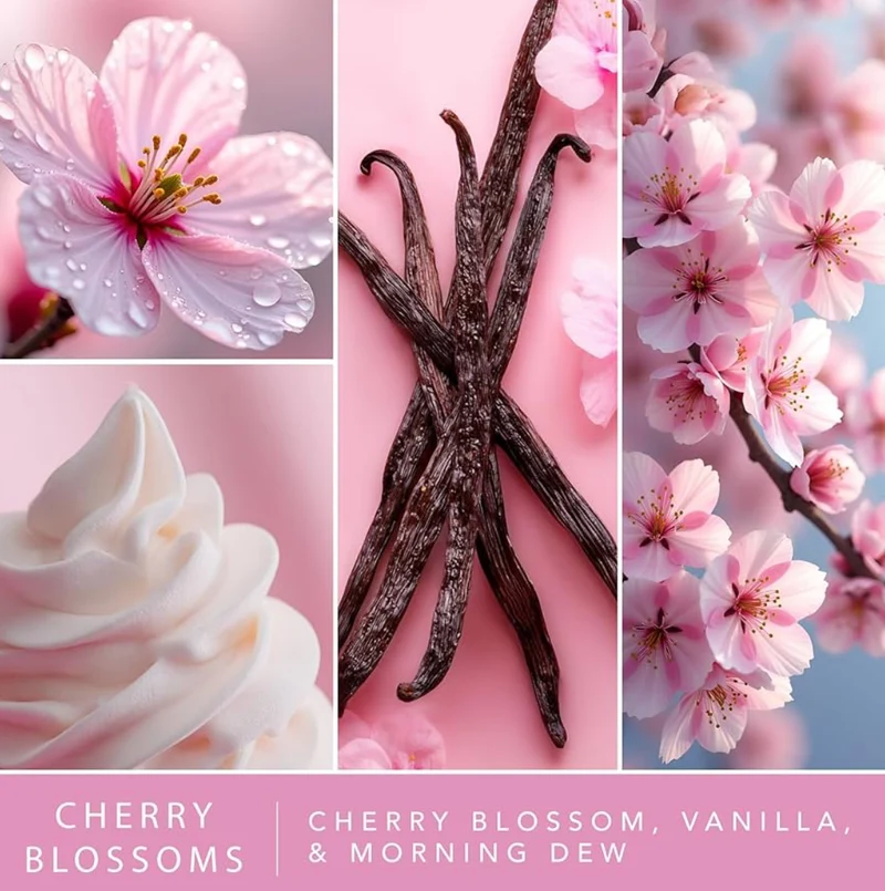ScentSationals Cherry Blossoms Fragrance Oil Plug In Air Freshener Refills 3-Pack - Works w/ Scentsationals Wall Plugs - Packaging May Vary