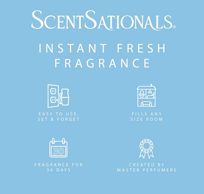 ScentSationals Linen Sea Breeze Fragrance Oil Plug In Air Freshener Refills 3-Pack - Works w/ Scentsationals Wall Plugs - Packaging May Vary