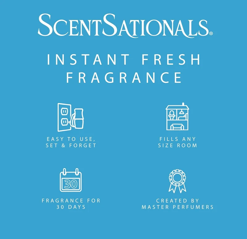 ScentSationals Bubbles Fragrance Oil Plug In Air Freshener Refills 3-Pack - Works w/ Scentsationals Wall Plugs - Packaging May Vary