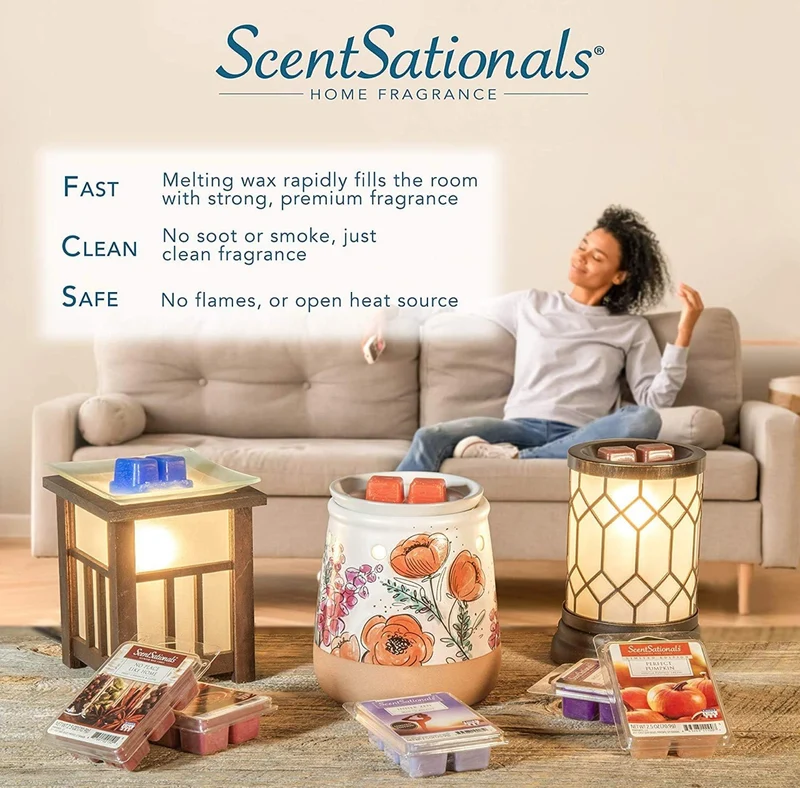 Scentsationals Wax Melt Warmer, Edison Collection Anchorage - Candle Wax Melter for Fragrance Cubes and Tarts