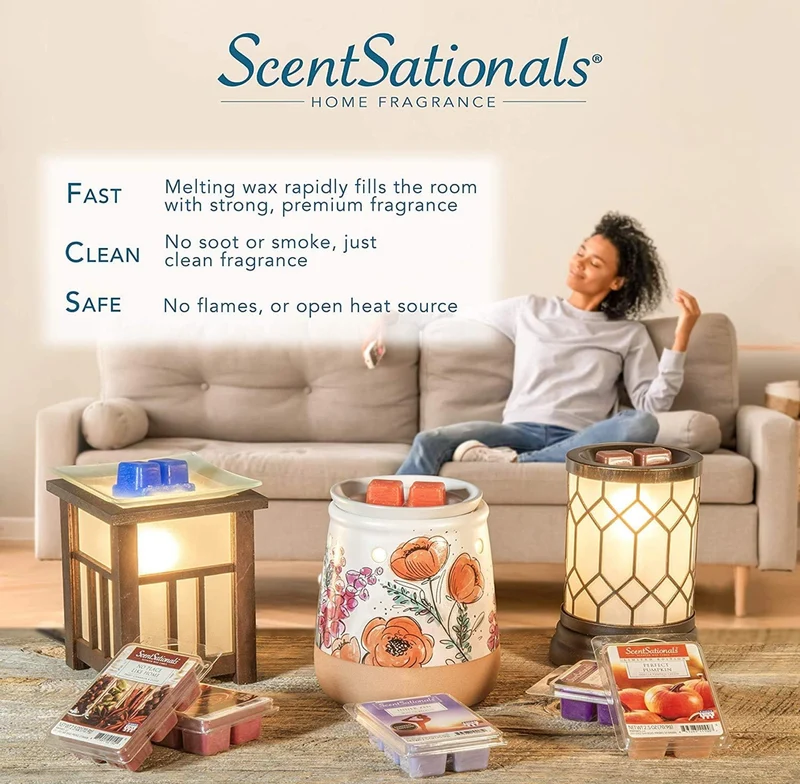 Scentsationals Wax Melt Warmer, for Scented Wax Melts - Kristy - Candle Wax Melter for Fragrance Cubes and Tarts