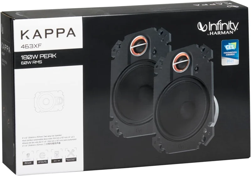 Infinity Kappa Series 4x6 Inches (104mm x 157mm) 2-Way Car Speaker - (Pair)