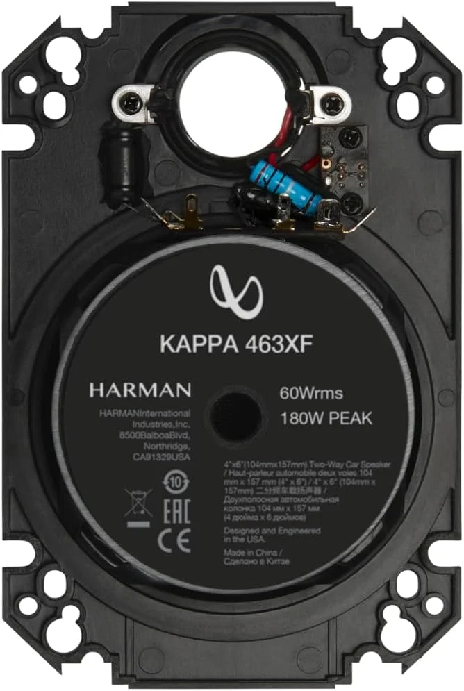 Infinity Kappa Series 4x6 Inches (104mm x 157mm) 2-Way Car Speaker - (Pair)