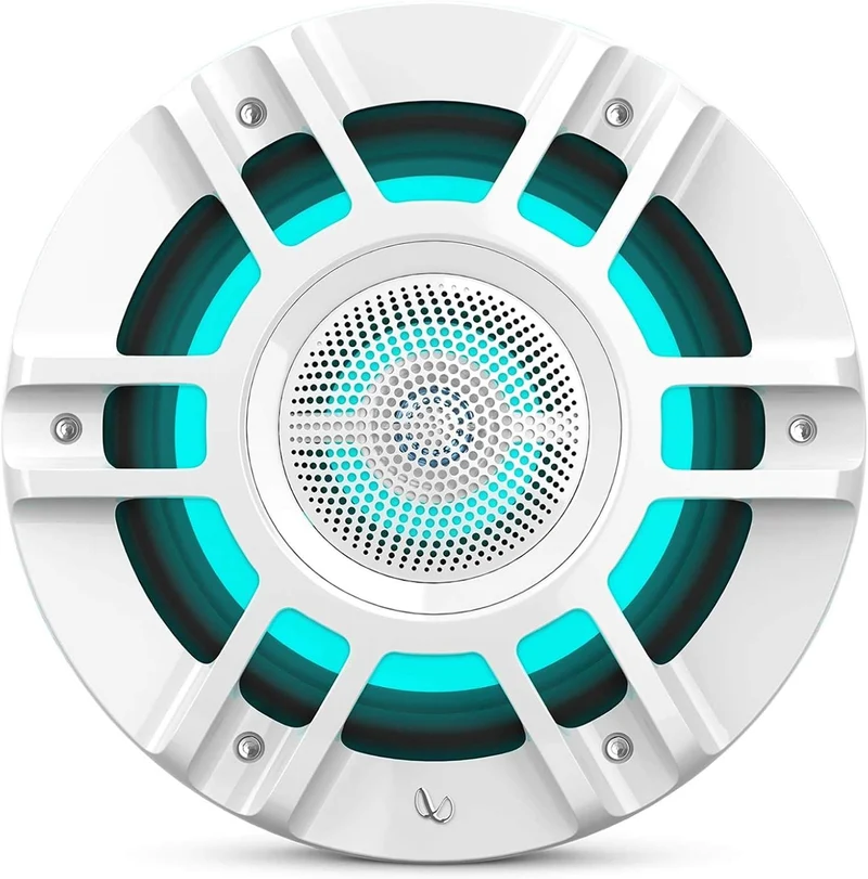 Infinity Kappa Marine Series White 8" Premium 3-Way RGB LED Convertible Speakers - White