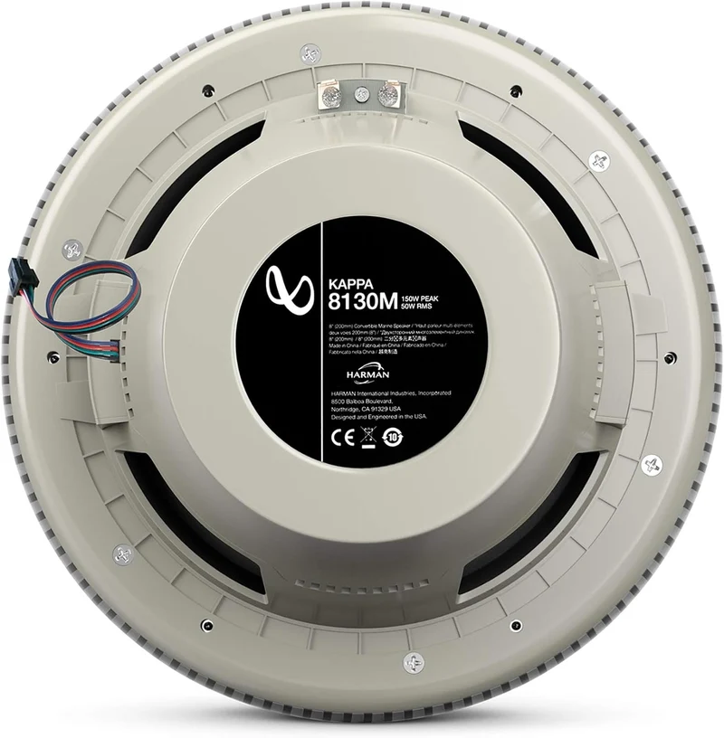 Infinity Kappa Marine Series White 8" Premium 3-Way RGB LED Convertible Speakers - White