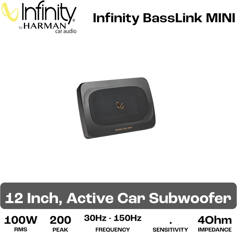 Infinity Basslink Mini Powered 6x8 Inches underseat subwoofer - Titanium
