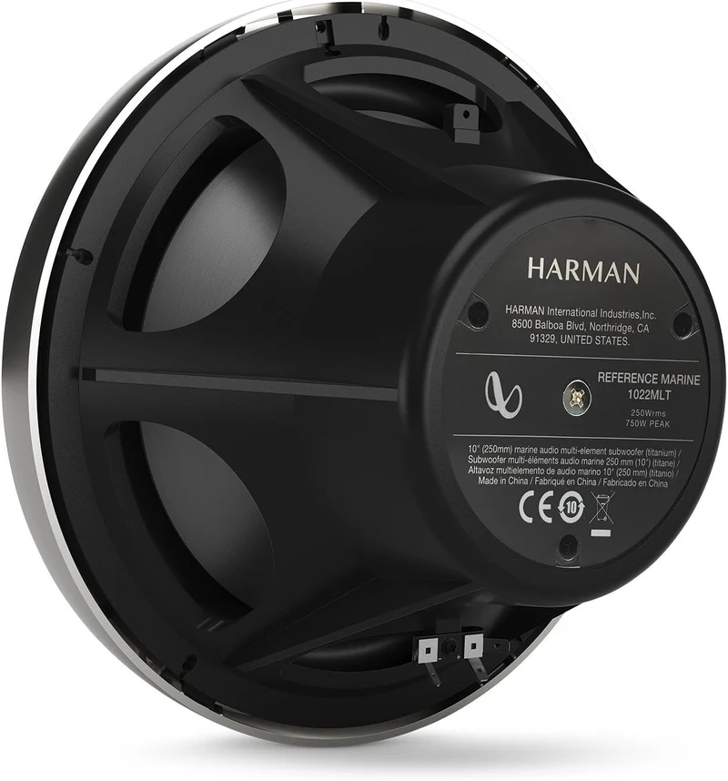 Infinity 1022 MLT 10 Inch Marine RGB LED Subwoofer - Titanium