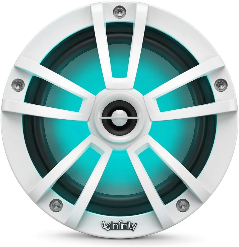 Infinity Marine Boat 6.5 Inch RGB LED Coaxial Speakers - White