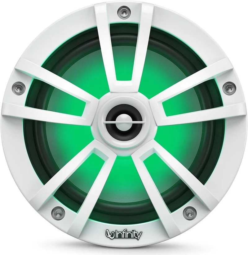 Infinity Marine Boat 6.5 Inch RGB LED Coaxial Speakers - White
