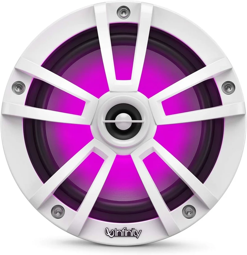 Infinity Marine Boat 6.5 Inch RGB LED Coaxial Speakers - White