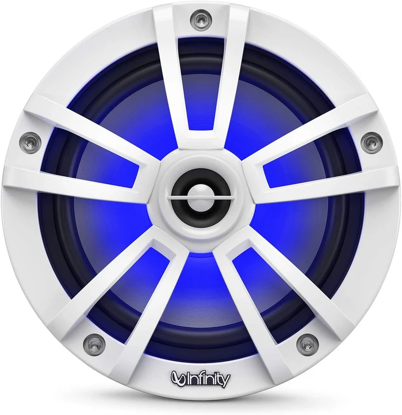 Infinity Marine Boat 6.5 Inch RGB LED Coaxial Speakers - White